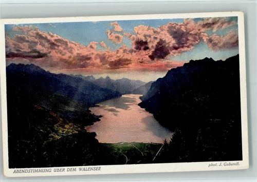 Abendstimmung über dem Walensee - Nr. 5298 AK Gaberell