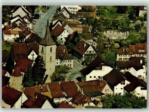 4132 Muttenz - Dorfzentrum Kirche Vogelperspektive