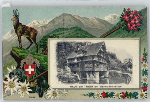 6377 Treib Seelisberg - Haus zur Treib verziert , Prägedruck