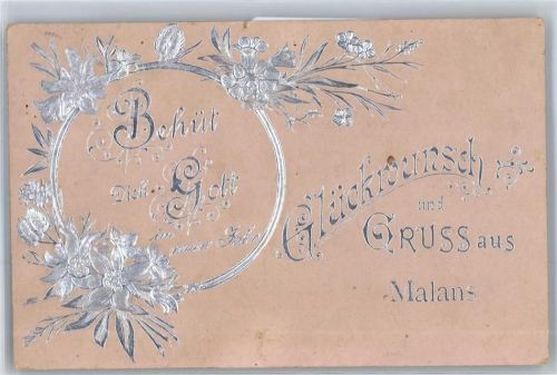 7208 Malans GR - Behüt dich Gott, Glückwunsch, Prägekarte