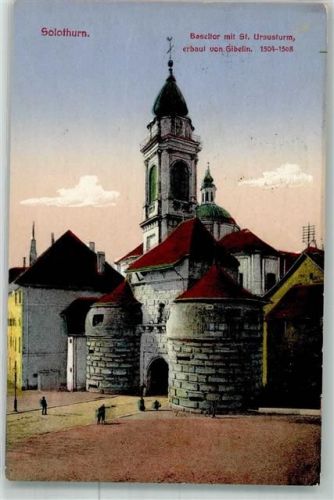 4500 Solothurn Soleure 1916 Foto AK Baseltor Kirche St. Ursus