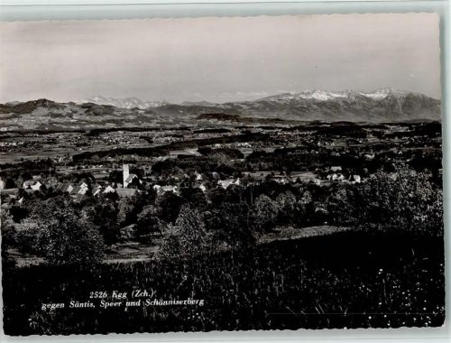 8132 Egg bei Zürich - Panoramaansicht Säntis Speer u. Schänniserberg