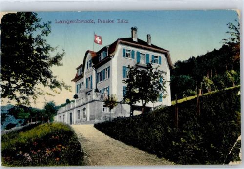 4438 Langenbruck Lithographie Pension Erika