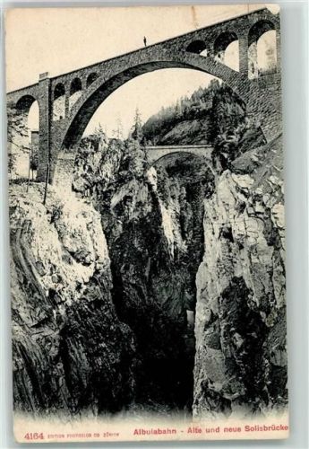 Albulabahn 1906 - Alte und neue Solisbrücke