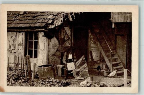 Bauernhof, Bauer liest eine Zeitung, AK Klaus Schokolade 1918