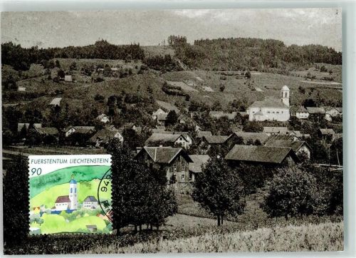 9493 Mauren FL Foto AK Kirche 300 Jahre Unterland 1699-1999