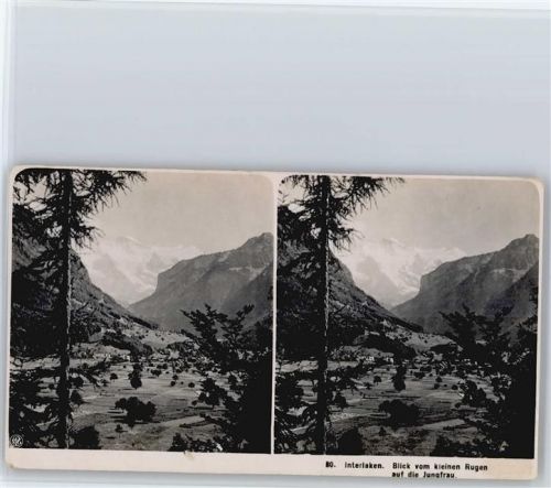 3800 Interlaken - Stereofoto format ca. 18 x 9 cm