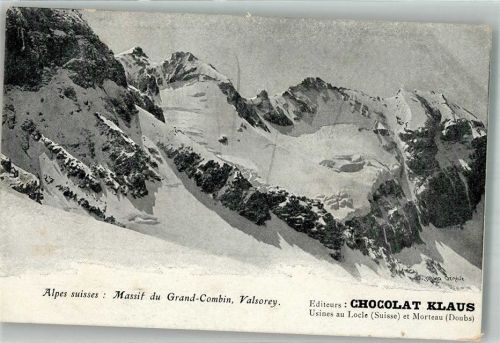 Bourg-St-Pierre Bergmassiv des Grand-Combin Klaus Schokolade Werbe AK