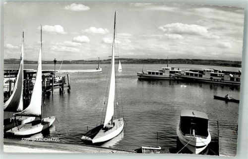 2000 Neuchâtel Neuenburg Foto AK Hafen Sportboote