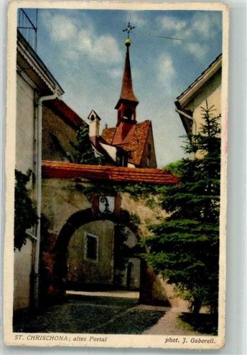 St Chrischona Foto AK Kirche altes Portal