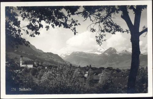 um 1930 - Sachseln, Kanton Ob u. Nidwalden, Schweiz, Ansicht, Kirche,Jos. Reinhard AKU1