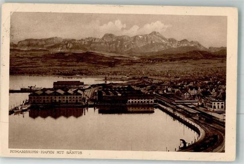 8590 Romanshorn 1929 Foto AK Hafen