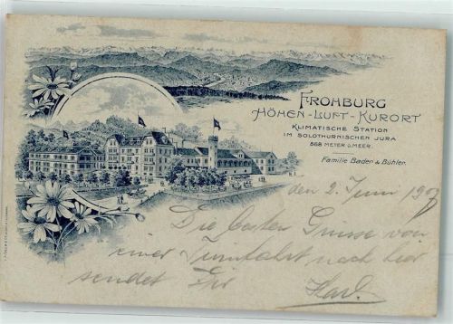 4448 Läufelfingen 1907 Vorläufer Frohburg Hotel Ort lt. Stempel Lithographie