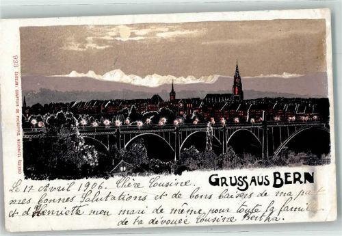 3000 Bern Berne 1906 Gebrauchsspuren Mondschein
