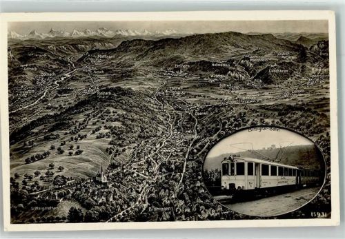 4102 Binningen 1918 - Vogelschau Birsigtal Bahn