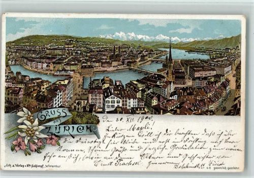 Zürich Nr. 48 Gruss aus - AK Schlumpf 1900 Lithographie