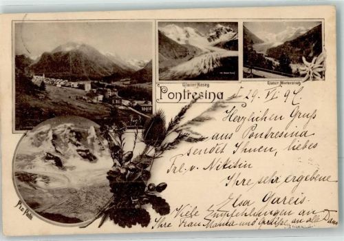7504 Pontresina 1897 - Glacier Roseg Glacier Monteratsch Piz Palü Vorläufer