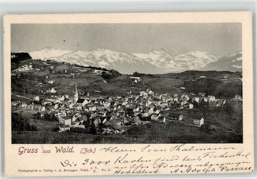 8636 Wald ZH 1901 Lithographie Kirche