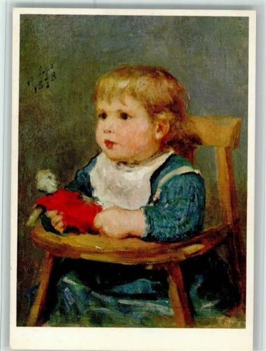 Spenden AK Schweizerische Tubekulosespende - Gemälde von Albert Anker - Mädchen mit Kinderstuhl Tuberkulose 1964 Künstlerkarte