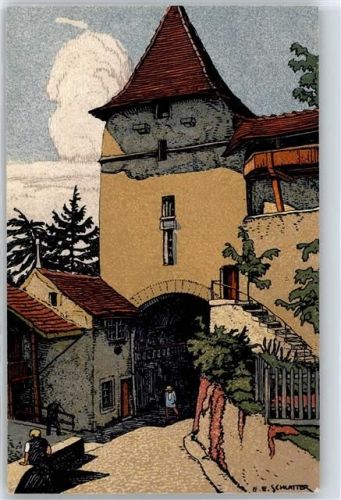 3400 Burgdorf Berthoud Künstlerkarte Schloßturm