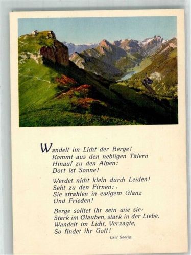 Hoher Kasten 1932 Foto AK Gedicht Seelig