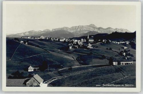 9103 Schwellbrunn - Kirche, Ortsansicht, Säntiskette