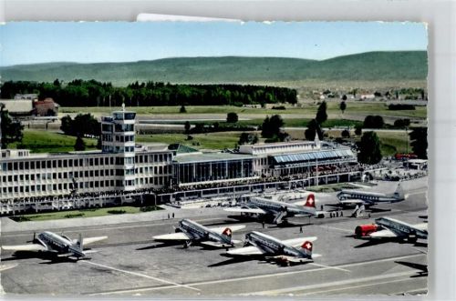 8302 Kloten Foto AK Fliegeraufnahme Flughafen
