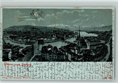 Zürich 1898 Schlumpf Lithographie