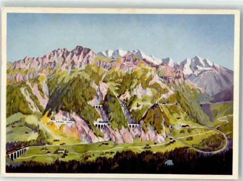 8000 Zürich 1939 - Schweiz Landesausstellung Modellanlage der Lötschbergbahn