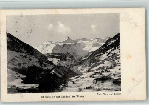 Spitzmeilen 1914 - mit Schilztal im Winter