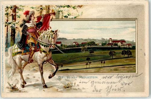 4115 Mariastein 1902 Lithographie Gruß aus Mariastein Prägedruck