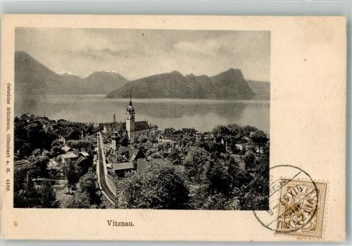 6354 Vitznau 1903 Foto AK Briefmarke Bildseite