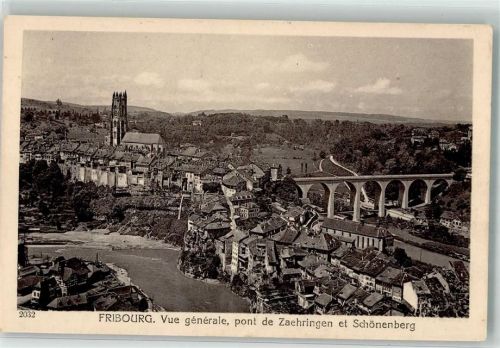 1700 Fribourg Freiburg 1922 - Zähringer Brücke Schönenberg