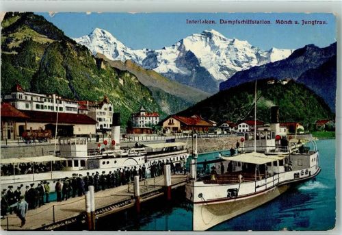 3800 Interlaken Gebrauchsspuren Dampfschiffstation Mönch Jungfrau