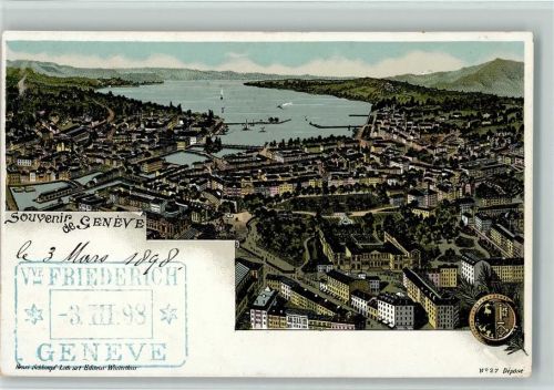 Genève Genf Nr. 27 Gruss aus - Schlumpf 1898 Lithographie