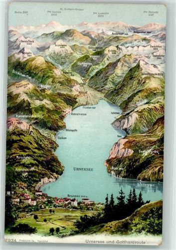 6440 Brunnen - Vogelschau Urnersee