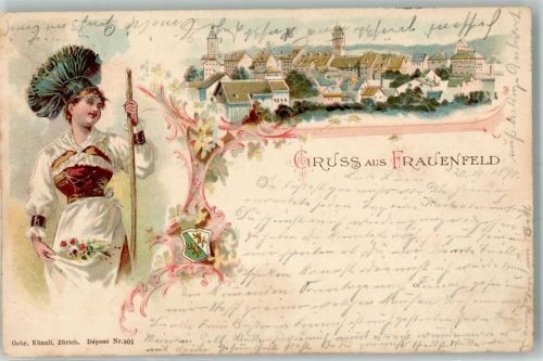 8500 Frauenfeld 1898 Lithographie Tracht