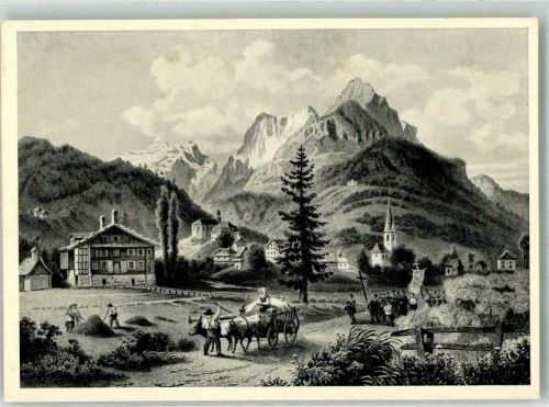 6440 Ingenbohl Radierung sign.Rohbock,L. Die Schweiz vor 100 Jahren