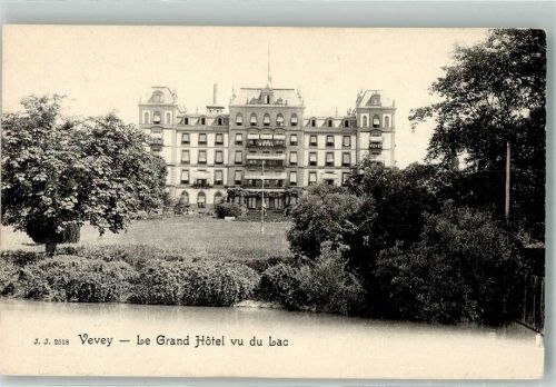 1800 Vevey Foto AK Grand Hotel vu du Lac