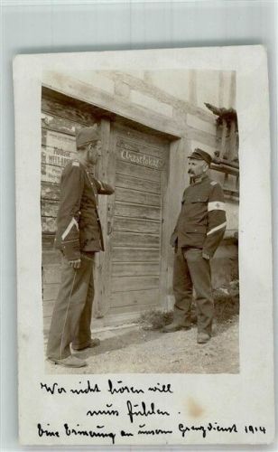 Wer nicht hören will, muß fühlen Arrestlokal Grenzdienst 1914 Militär Schweiz Foto AK