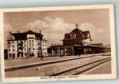 Gossau SG Bahnhof Hotel Bahnhof Schweiz 1929 Foto AK