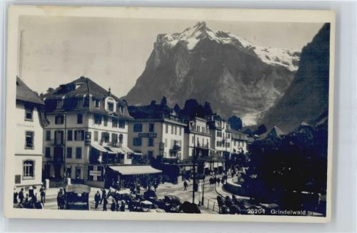 3818 Grindelwald Schwendi b. Grindelwald - Berg Straße Kutsche Fußgänger