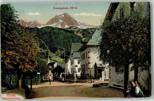 8753 Mollis 1913 - Bahnhofstrasse mit Fronapstock