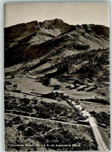 9497 Malbun Foto AK Alpenhotel 1650 m mit Augstenberg 2365 m