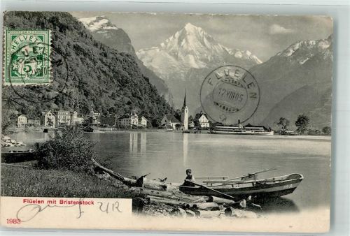 6454 Flüelen 1905 - Bristenstock Frankatur vorne