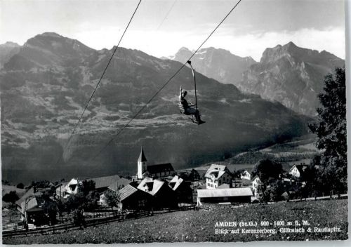 8873 Amden - Blick auf Kerenzerberg, Glärnisch, Rautispitz, Sessellift