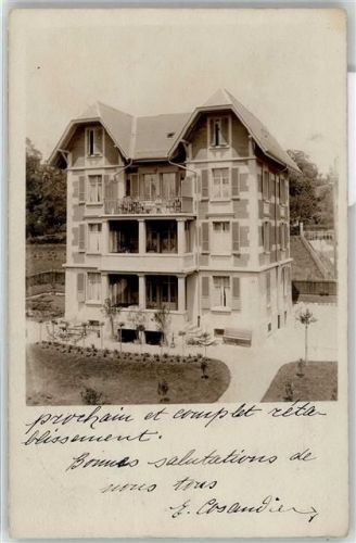 2520 La Neuveville 1909 - Pension Ort lt. Stempel