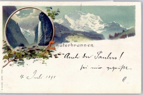 3822 Lauterbrunnen 1898 Lithographie