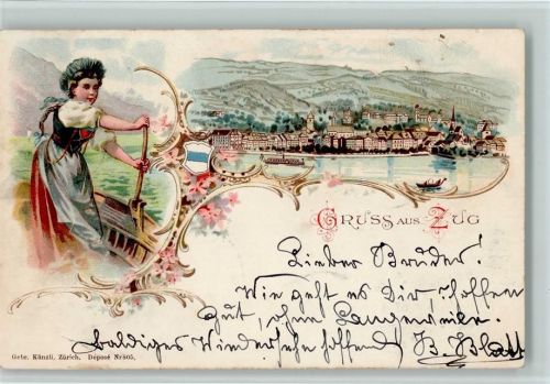 Zug Zugo Nr. 805 , Grusxs aus - AK Künzli 1899 Lithographie