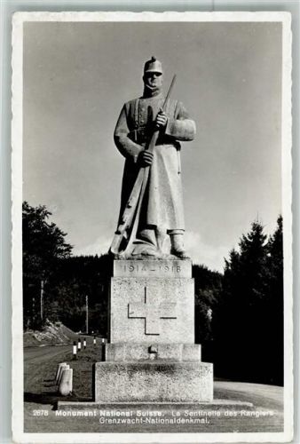 2954 Asuel Foto AK Kriegerdenkmal Sentinelle des Rangiers Grenzwachtdenkmal